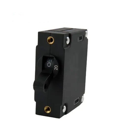 EGIS A Series Black Toggle Panel Mount Circuit Breaker Single Pole AC/DC 20 Amp Retail Pack