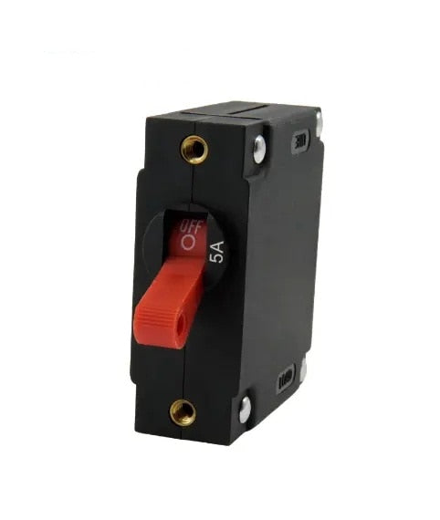 EGIS A Series Red Toggle Panel Mount Circuit Breaker Single Pole AC/DC 5 Amp Retail Pack