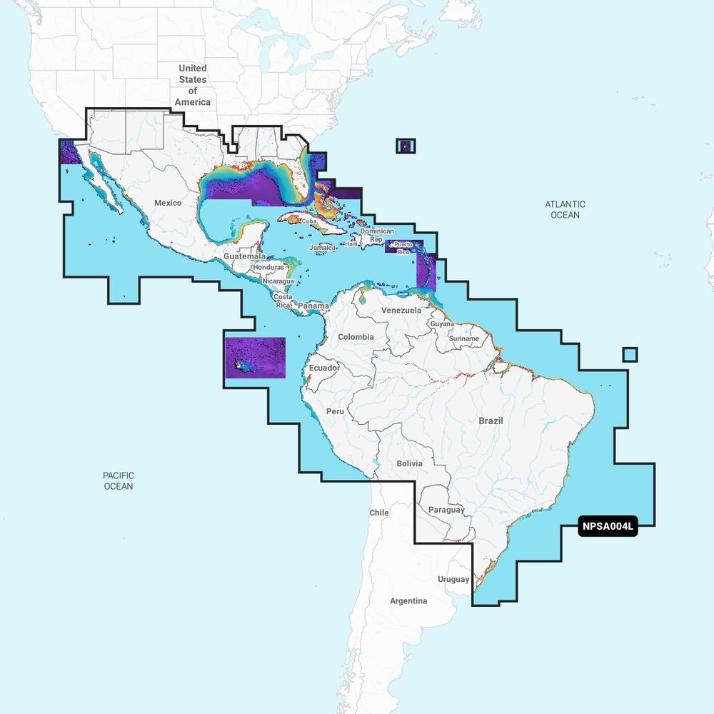 Navionics Platinum+ NPSA004L Mexico, Caribbean to Brazil microSD