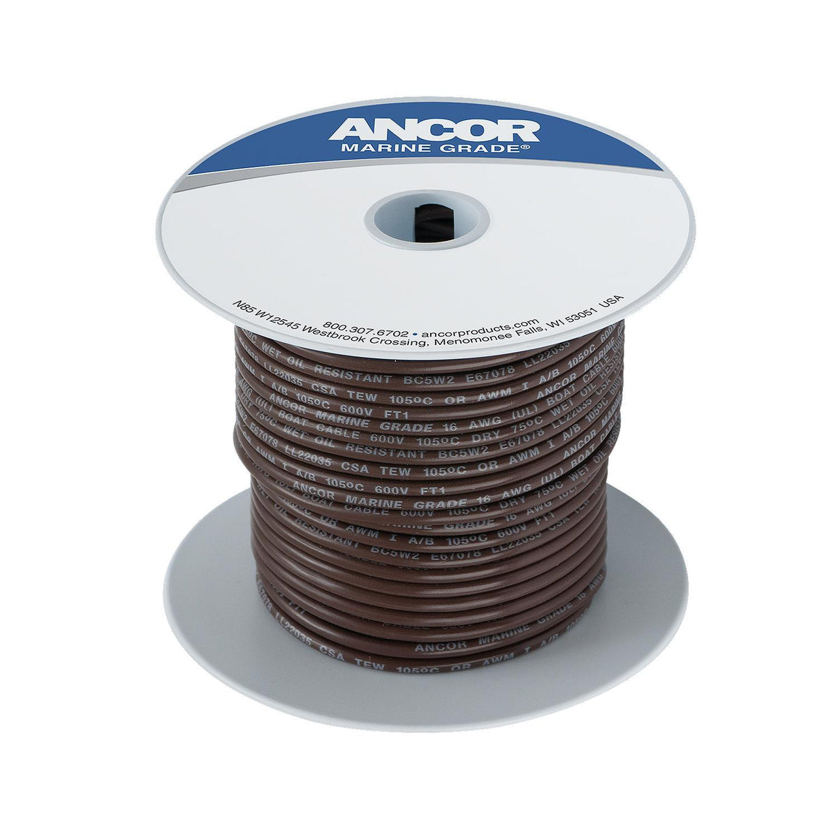 Ancor #12 Brown 100ft Spool Tinned Copper