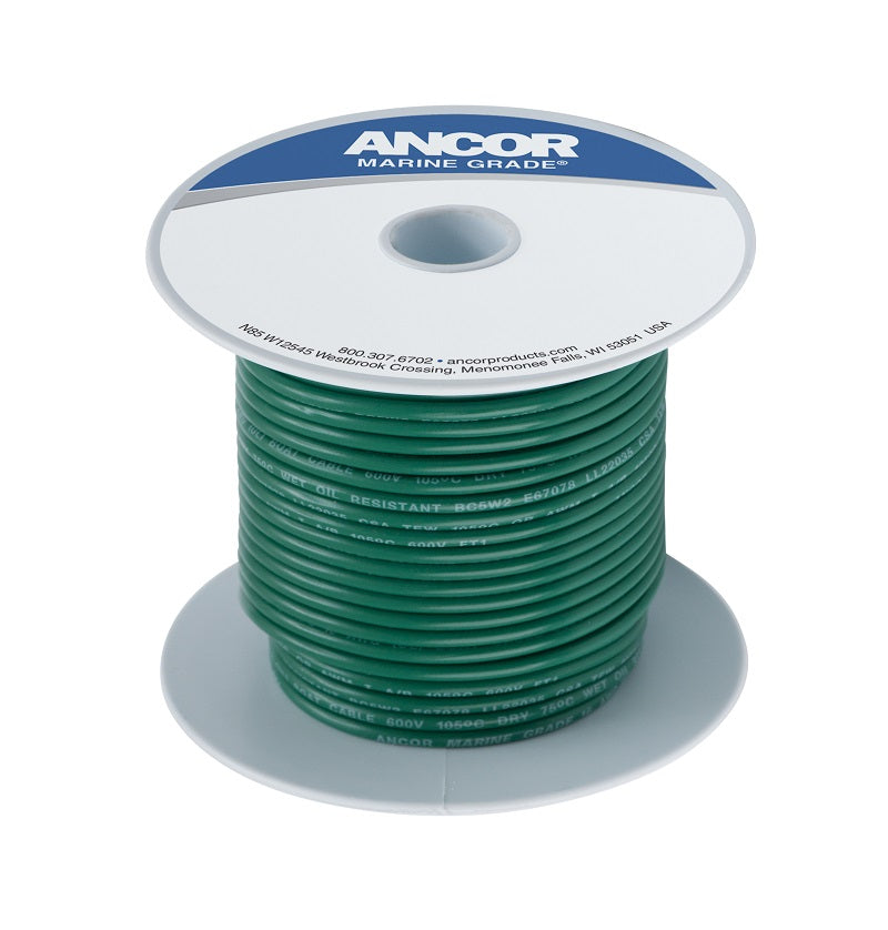 Ancor #8 Green 100ft Spool Tinned Copper