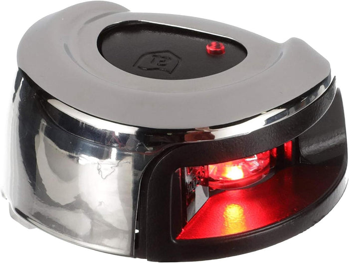 Attwood LightArmor Deck Mount LED Navigation Light 2NM Stainless Steel Red — 1