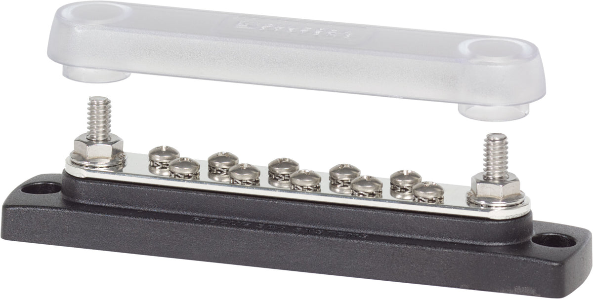 Blue Sea Mini Buss Bar 150A Common 10 Gang With Cover