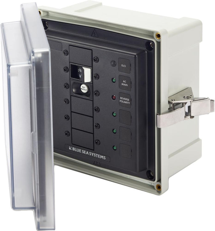 Blue Sea Panel Enclosure 120v AC 30A ELCI Main Surface Mount System — 1
