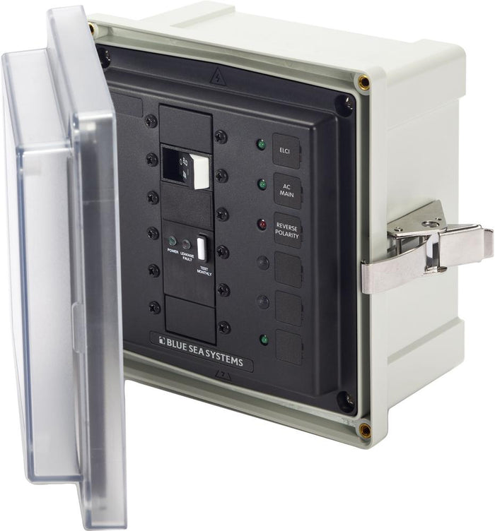 Blue Sea Panel Enclosure 120/240v AC 50A ELCI Main Surface Mount System — 1