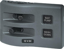 Blue Sea Weather Deck Panel 12v 2 Gang Switch Panel — 1