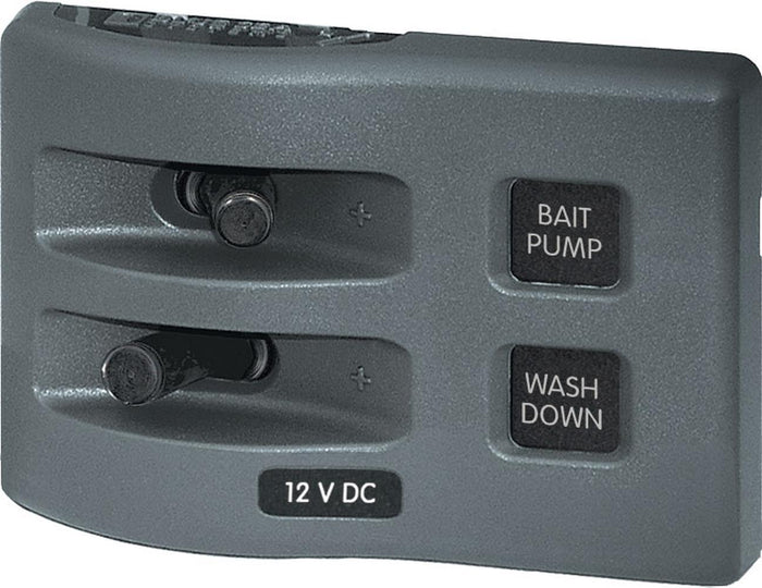 Blue Sea Weather Deck Panel 12v 2 Gang Switch Panel — 1