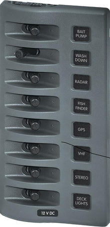 Blue Sea Weather Deck Panel 12v 8 Gang Switch Panel — 1