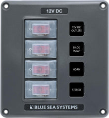 Blue Sea Water-Resistant 12V 4 Circuit Breaker Switch Panel — 1
