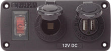 Blue Sea Water-Resistant 12V 15A Circuit Accessory Panel with 12v Socket and Dual USB — 1