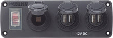 Blue Sea Water-Resistant 12V 15A Circuit Accessory Panel 12v Socket and Dual USB x 2 — 1