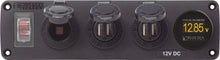 Blue Sea Water-Resistant 12V 15A Circuit Accessory Panel Socket, 2-Dual USB, Volt Meter — 1
