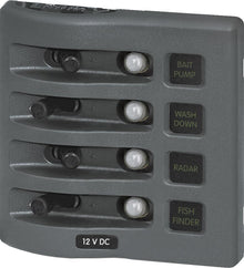 Blue Sea Weather Deck Panel 12v 4 Circuit Breaker Panel — 1