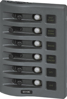 Blue Sea Weather Deck Panel 12v 6 Circuit Breaker Panel — 1