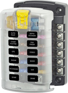 Blue Sea 5029 12-Gang Fuse Block ST ATO/ATC with Cover — 1
