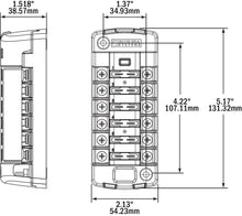 Blue Sea 5035 6-Gang Fuse Block ST ATO/ATC Independent Circuits and Cover — 2