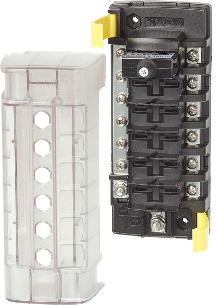 Blue Sea ST CLB Circuit Breaker Block - 6 position with Negative Bus — 1
