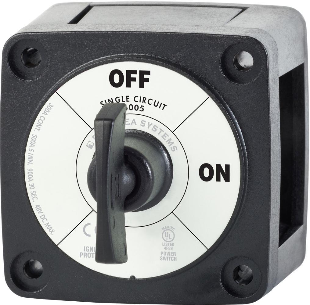 Blue Sea M-Series Battery Switch On/Off Black with Key — 1