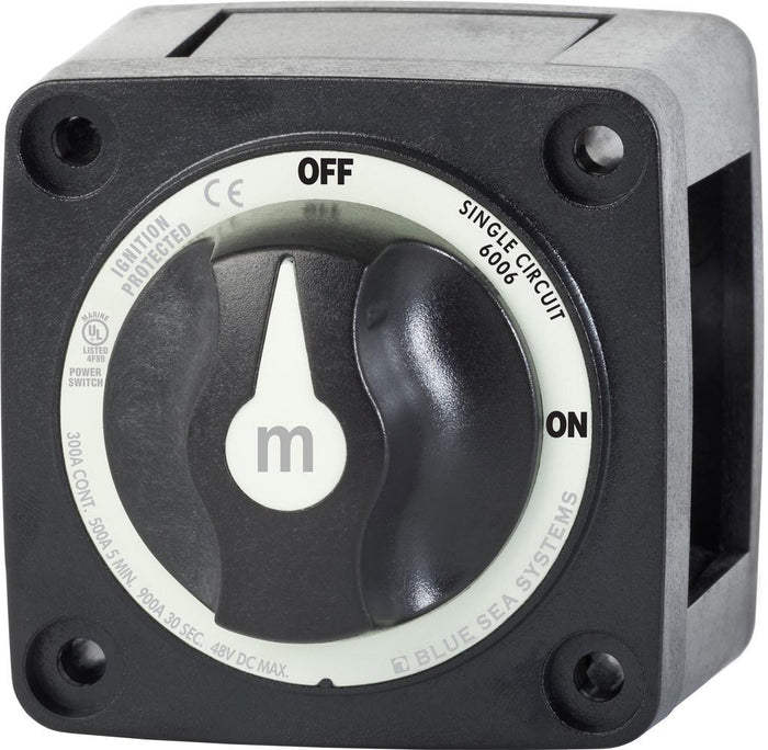 Blue Sea M-Series Battery Switch On/Off Black with Knob — 1