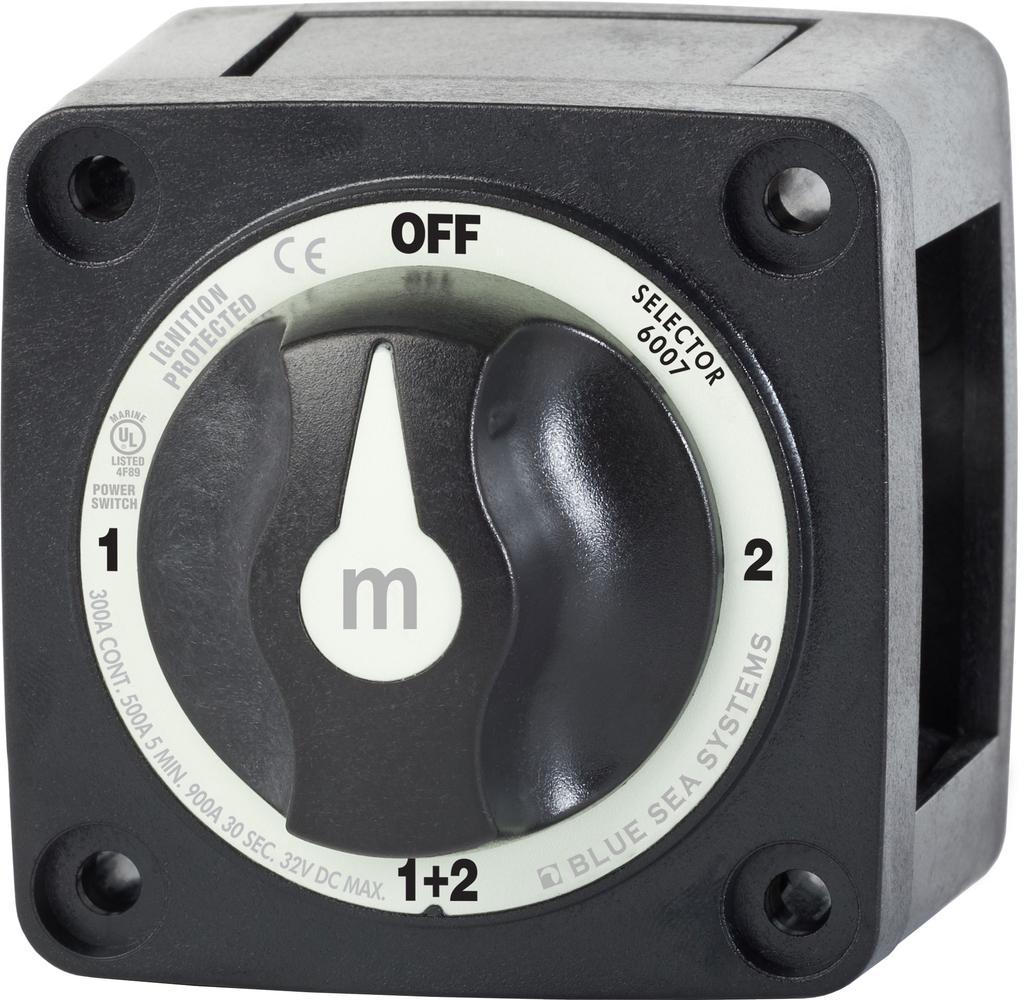 Blue Sea M-Series Battery Switch On/Off/On/Both with Knob Black — 1