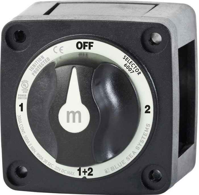 Blue Sea M-Series Battery Switch On/Off/On/Both with Knob Black — 1