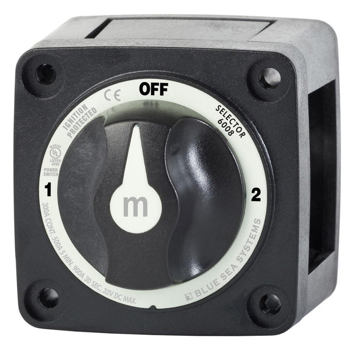 Blue Sea M-Series Battery Switch On/Off/On with Knob Black — 1
