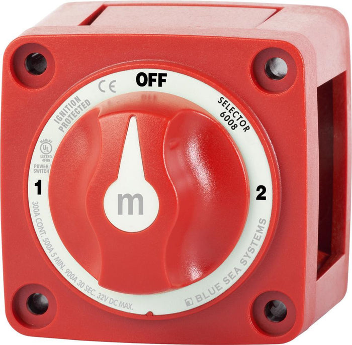 Blue Sea M-Series Battery Switch On/Off/On with Knob — 1