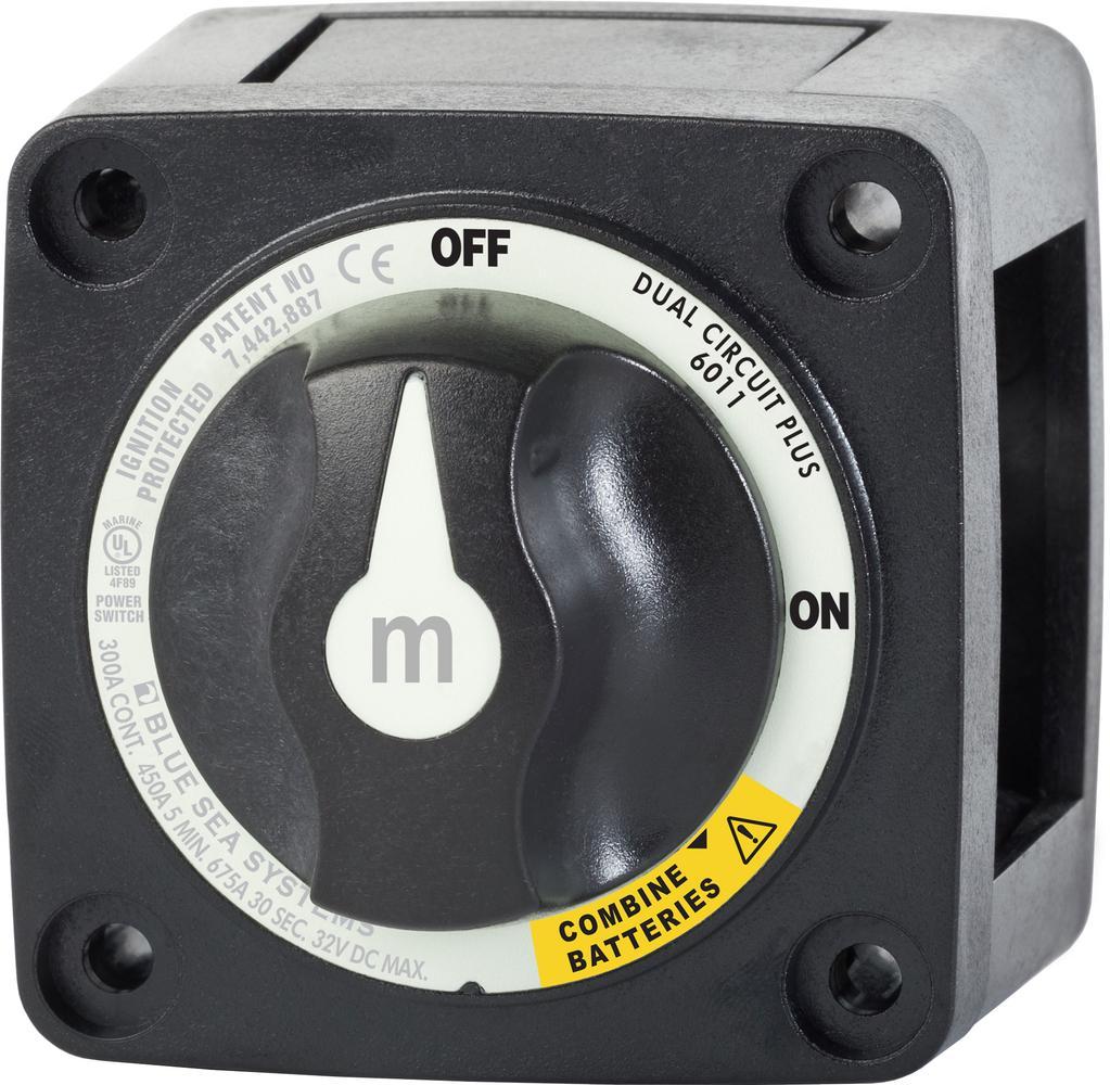 Blue Sea M-Series Battery Switch On/Off Dual Circuit Plus Black — 1