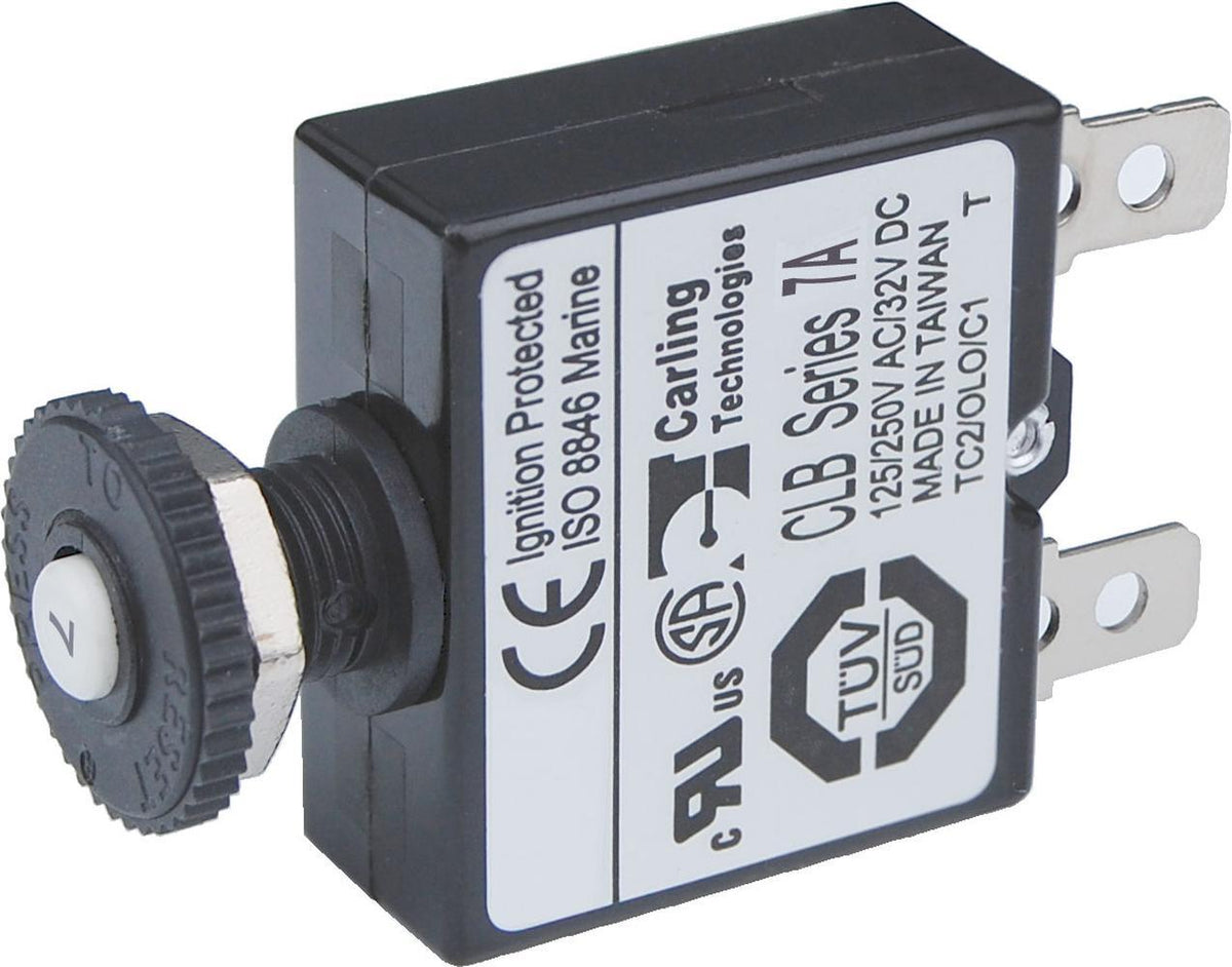 Blue Sea 7A Push Button Quick Connect Circuit Breaker — 1