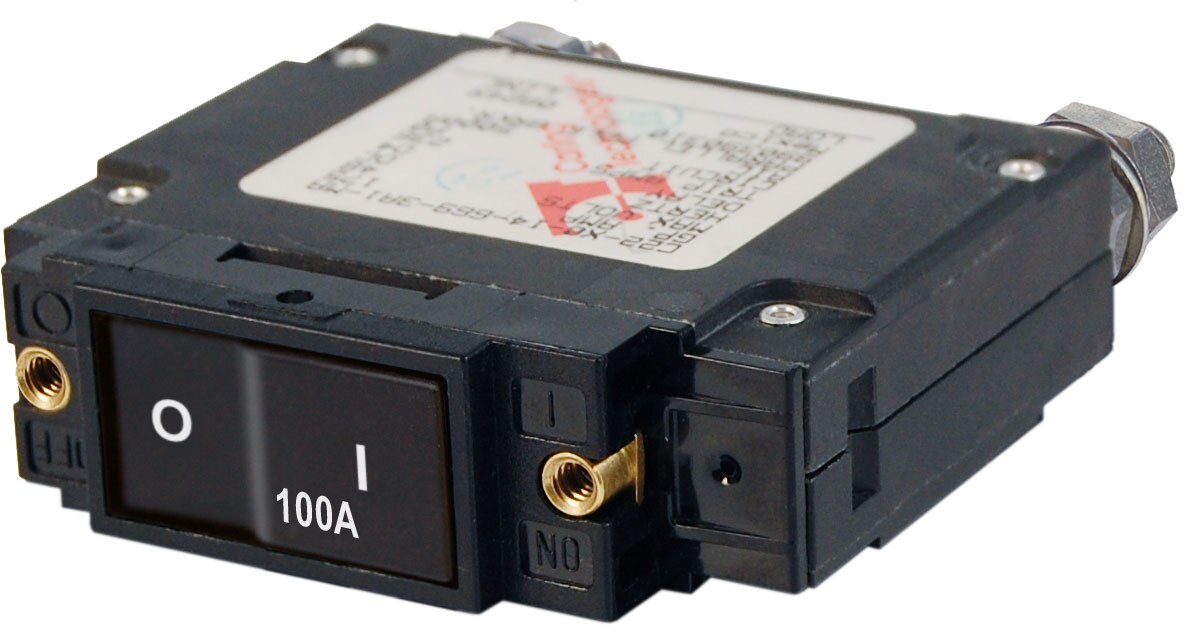 Blue Sea C-Series Flat Rocker Circuit Breaker Single Pole 100A