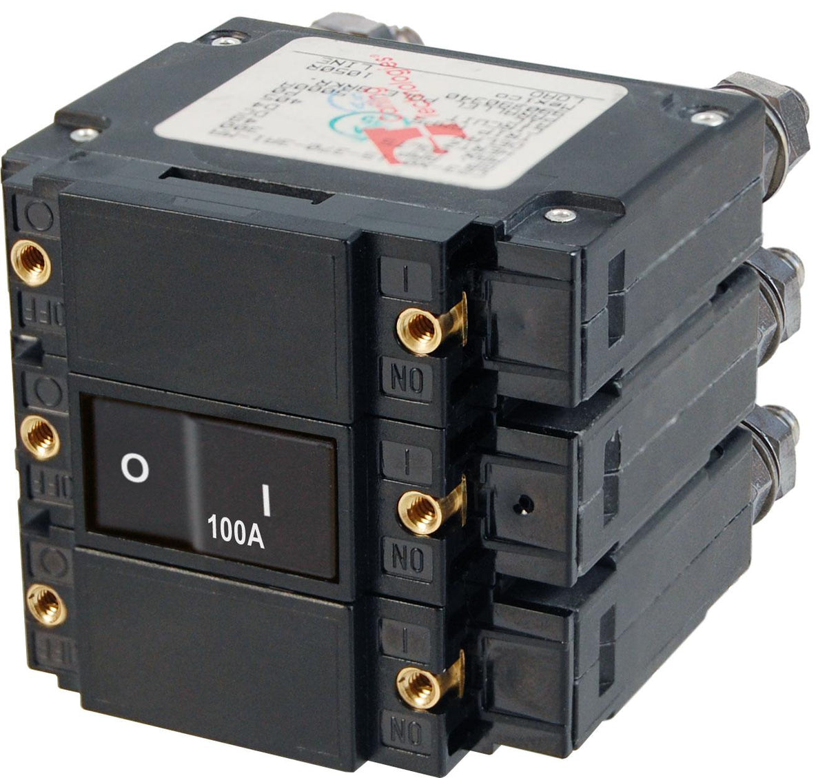 Blue Sea C-Series Flat Rocker Circuit Breaker Triple Pole 100A AC