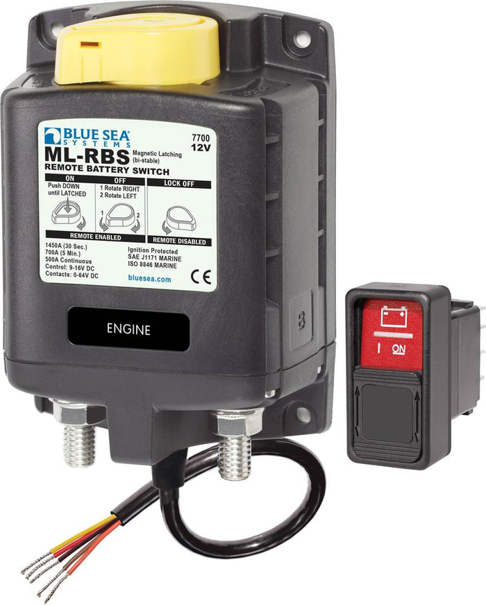 Blue Sea ML-RBS 12vDC 500A Remote Battery Switch With Manual Control — 1