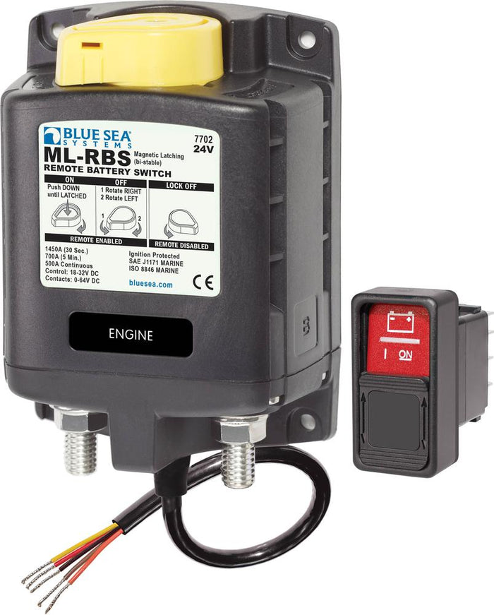 Blue Sea ML-RBS 24vDC 500A Remote Battery Switch With Manual Control — 1