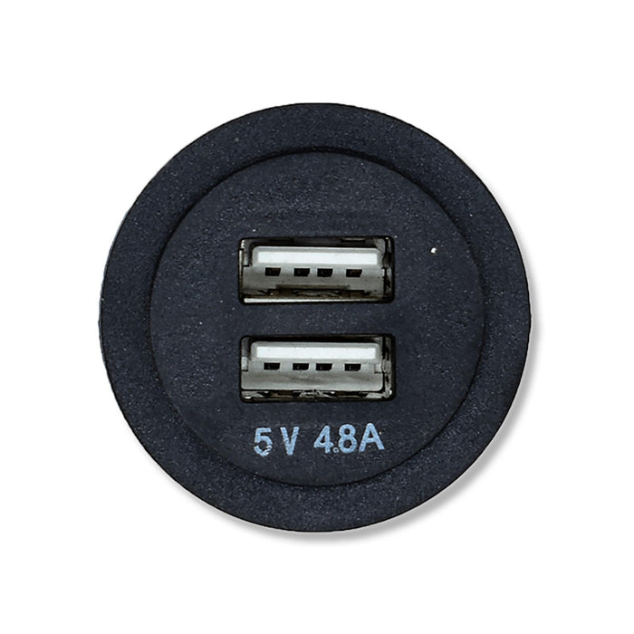 Bluewater Dual USB 4.8A Round Charger, Unlit