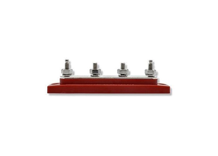 Bluewater 4 Pos 1/4" - 20 150AMP Busbar with Red Base