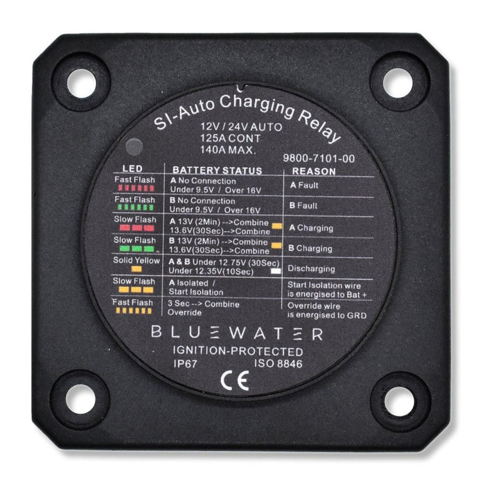 Bluewater Automatic Charging Relay (ACR/VSR), 120A Continuous / 140A Intermittent, 12V, Black