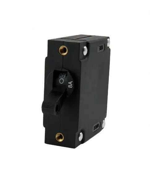 EGIS A Series Black Toggle Panel Mount Circuit Breaker Single Pole AC/DC 8 Amp Retail Pack