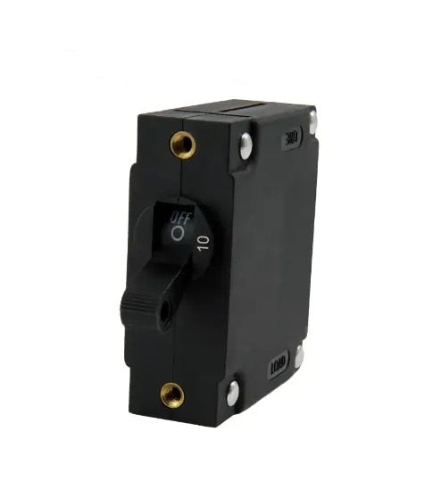 EGIS A Series Black Toggle Panel Mount Circuit Breaker Single Pole AC/DC 10 Amp Retail Pack