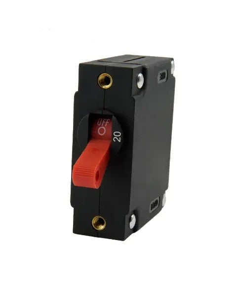 EGIS A Series Red Toggle Panel Mount Circuit Breaker Single Pole AC/DC 20 Amp Retail Pack