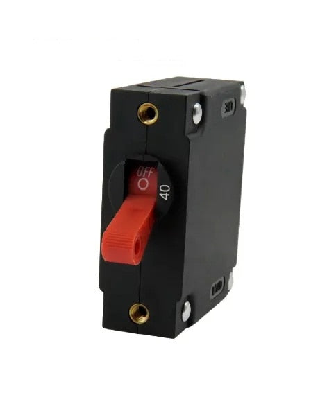 EGIS A Series Red Toggle Panel Mount Circuit Breaker Single Pole AC/DC 40 Amp Retail Pack