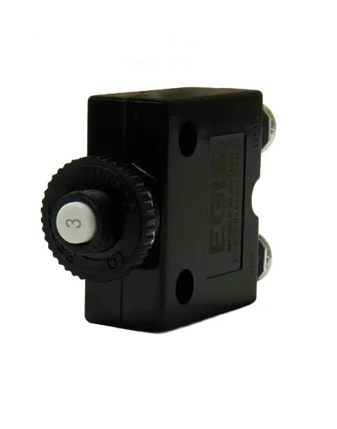 EGIS Push Button Panel Mount Circuit Breaker Screw Terminals 3 Amp Retail Pack