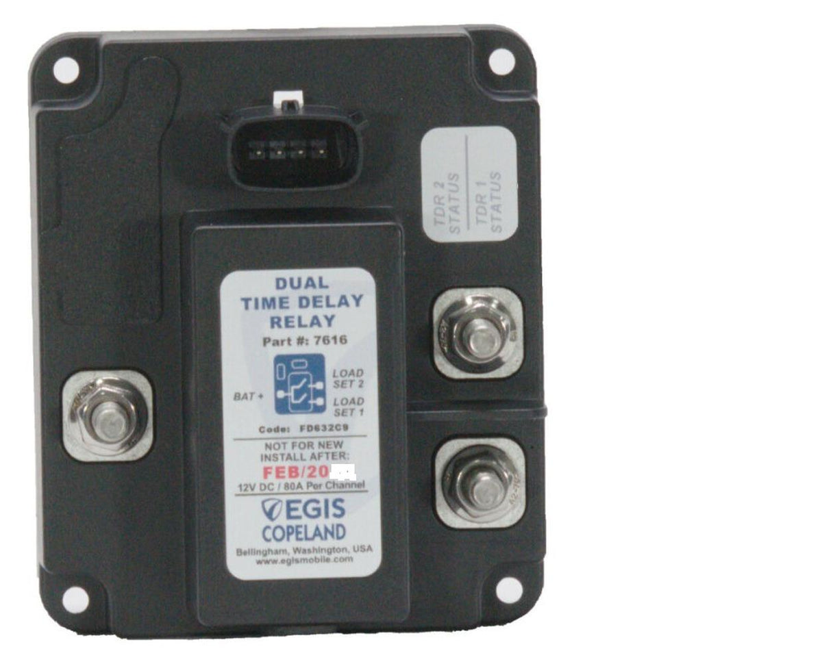 EGIS 7616 TDR Series Dual Output  Time Delay Relay 2x80A 12v — 1