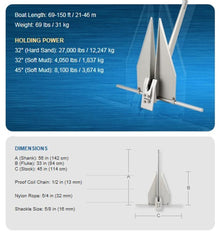 Fortress FX-125 69LB Anchor For 69-150ft Boats — 2