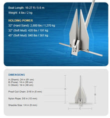 Fortress FX-7 4LB Anchor For 16ft to 27ft Boats — 2