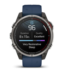 Garmin Quatix 8 47mm AMOLED Smartwatch Titanium Bezel Captain Blue Silicone Band — 2