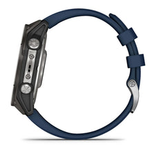 Garmin Quatix 8 47mm AMOLED Smartwatch Titanium Bezel Captain Blue Silicone Band — 3