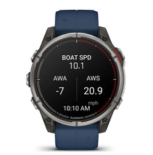 Garmin Quatix 8 47mm AMOLED Smartwatch Titanium Bezel Captain Blue Silicone Band — 5