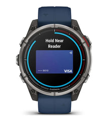 Garmin Quatix 8 47mm AMOLED Smartwatch Titanium Bezel Captain Blue Silicone Band — 6