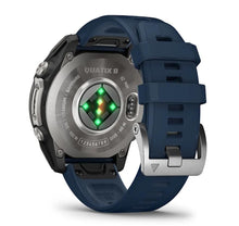 Garmin Quatix 8 47mm AMOLED Smartwatch Titanium Bezel Captain Blue Silicone Band — 9