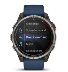 Garmin Quatix 8 47mm AMOLED Smartwatch Titanium Bezel Captain Blue Silicone Band — 11